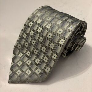 Ezra K Men’s Tie Foulard Lt Green & Lt Blue Pin Dot Handmade 60”X4”Silk Necktie